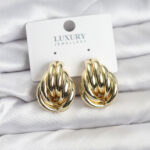 Pirinç Gold Renk Vintage Kadın Küpe