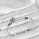 Pirinç Gümüş Renk Yonca Model Kadın Bileklik