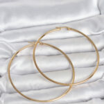 316L Çelik Gold Renk 70 mm Kadın Halka Küpe