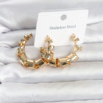 316L Çelik Gold Renk Spiral Halka Kadın Küpe